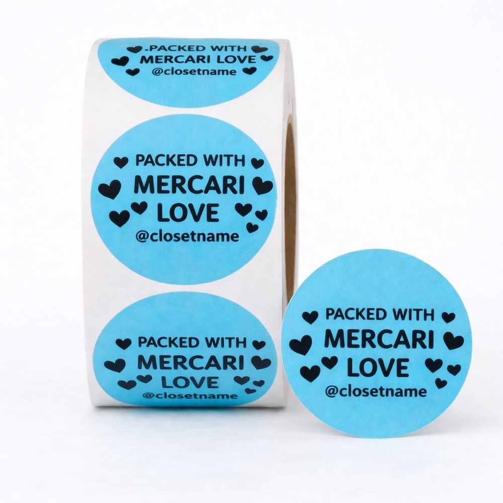 Thank You Stickers – Packed With Mercari Love | Small Business Packaging Stick - Picture 1 of 1